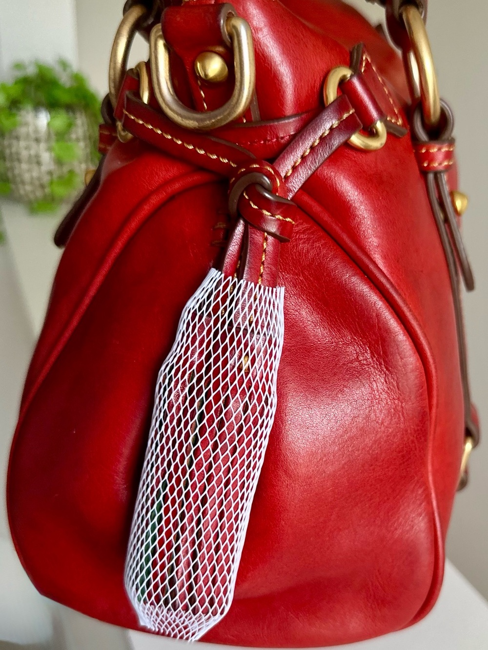 Dooney & Bourke Vintage Red Florentine Satchel EUC - Picture 8 of 15